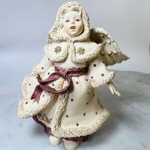 Vtg Sarahs Angels "Noelle" Angel Figurine Singing 5" MommaCore GrannyCore Friend